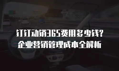 钉钉动销365费用多少钱？企业营销管理成本全解析
