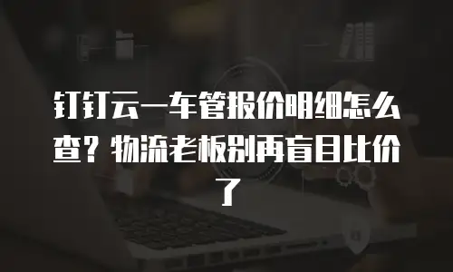 钉钉云一车管报价明细怎么查？物流老板别再盲目比价了