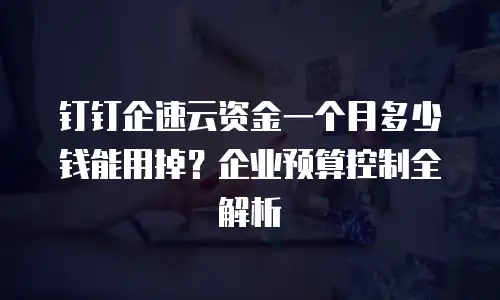 钉钉企速云资金一个月多少钱能用掉？企业预算控制全解析
