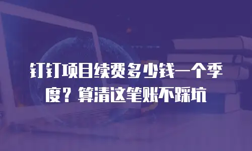 钉钉项目续费多少钱一个季度？算清这笔账不踩坑