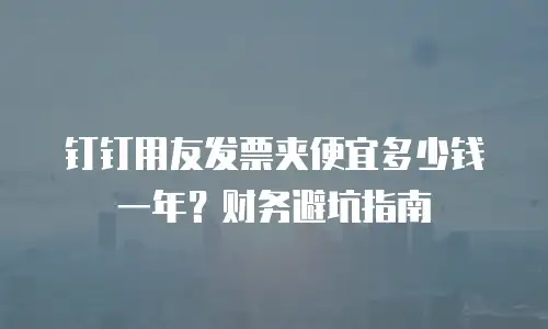 钉钉用友发票夹便宜多少钱一年？财务避坑指南