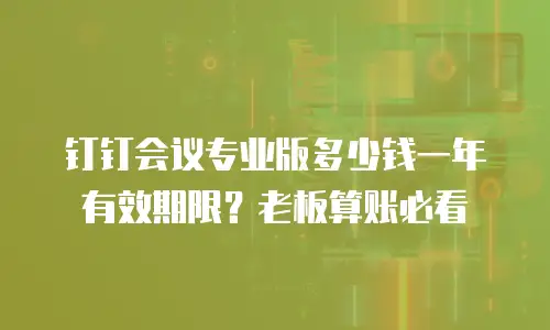 钉钉会议专业版多少钱一年有效期限？老板算账必看