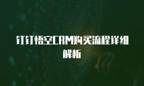 钉钉悟空CRM购买流程详细解析