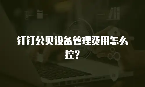 钉钉公贝设备管理费用怎么控？