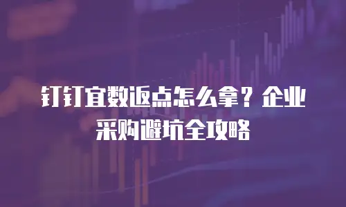 钉钉宜数返点怎么拿？企业采购避坑全攻略