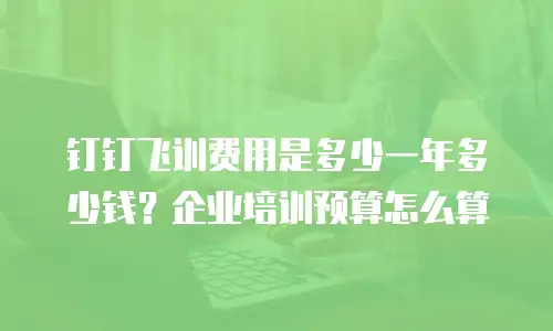 钉钉飞训费用是多少一年多少钱？企业培训预算怎么算