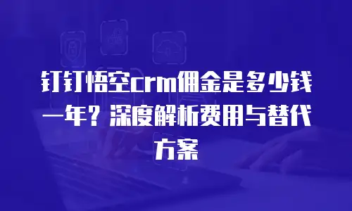 钉钉悟空crm佣金是多少钱一年？深度解析费用与替代方案