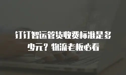 钉钉智运管货收费标准是多少元？物流老板必看