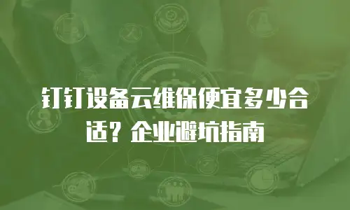 钉钉设备云维保便宜多少合适？企业避坑指南