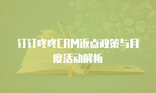 钉钉咚咚CRM返点政策与月度活动解析
