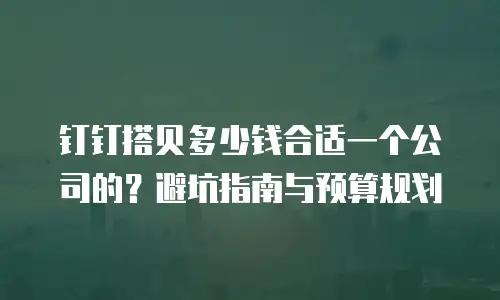 钉钉搭贝多少钱合适一个公司的？避坑指南与预算规划