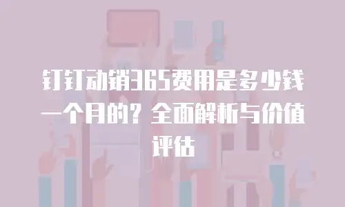 钉钉动销365费用是多少钱一个月的？全面解析与价值评估