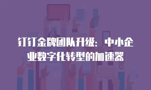 钉钉金牌团队升级：中小企业数字化转型的加速器