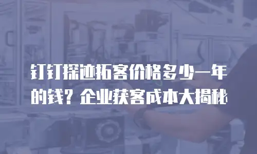 钉钉探迹拓客价格多少一年的钱？企业获客成本大揭秘