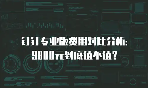 钉钉专业版费用对比分析：9800元到底值不值？