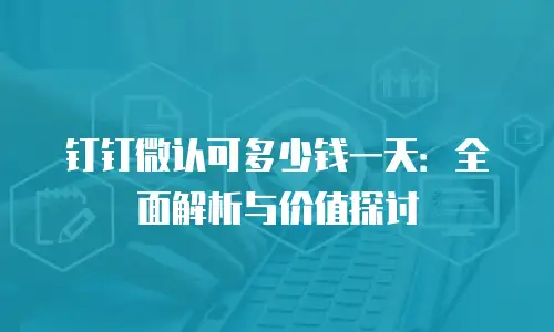 钉钉微认可多少钱一天：全面解析与价值探讨