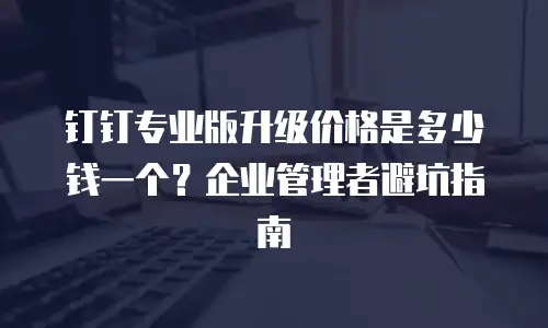 钉钉专业版升级价格是多少钱一个？企业管理者避坑指南