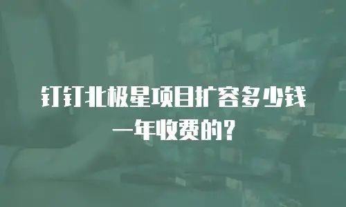 钉钉北极星项目扩容多少钱一年收费的？