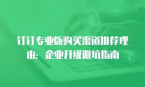 钉钉专业版购买渠道推荐理由：企业升级避坑指南
