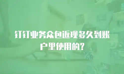 钉钉业务众包返现多久到账户里使用的？