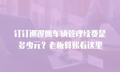 钉钉巡逻鹰车辆管理续费是多少元？老板算账看这里