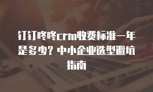 钉钉咚咚crm收费标准一年是多少？中小企业选型避坑指南