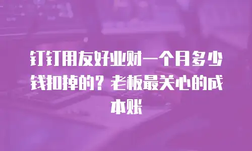 钉钉用友好业财一个月多少钱扣掉的？老板最关心的成本账