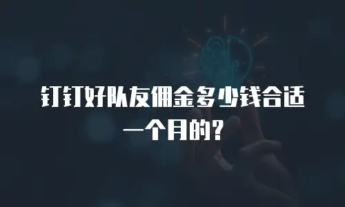 钉钉好队友佣金多少钱合适一个月的？