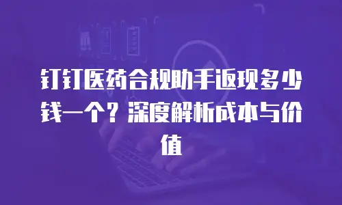 钉钉医药合规助手返现多少钱一个？深度解析成本与价值