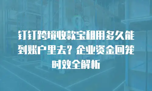 钉钉跨境收款宝租用多久能到账户里去？企业资金回笼时效全解析