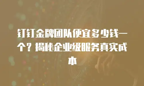 钉钉金牌团队便宜多少钱一个？揭秘企业级服务真实成本