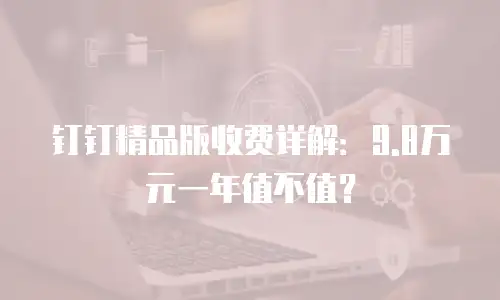 钉钉精品版收费详解：9.8万元一年值不值？