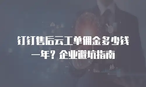 钉钉售后云工单佣金多少钱一年？企业避坑指南