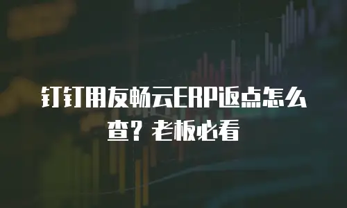 钉钉用友畅云ERP返点怎么查？老板必看