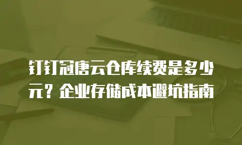 钉钉冠唐云仓库续费是多少元？企业存储成本避坑指南