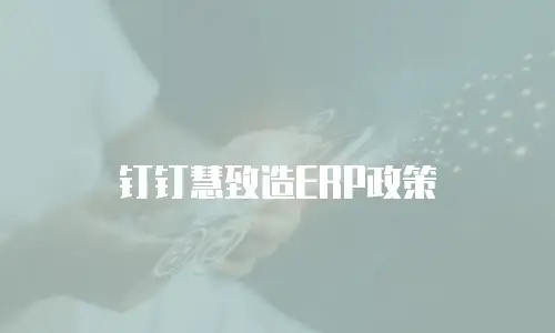 钉钉慧致造ERP政策