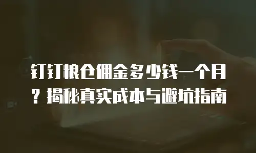 钉钉粮仓佣金多少钱一个月？揭秘真实成本与避坑指南