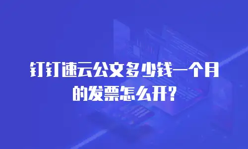 钉钉速云公文多少钱一个月的发票怎么开？