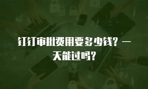钉钉审批费用要多少钱？一天能过吗？