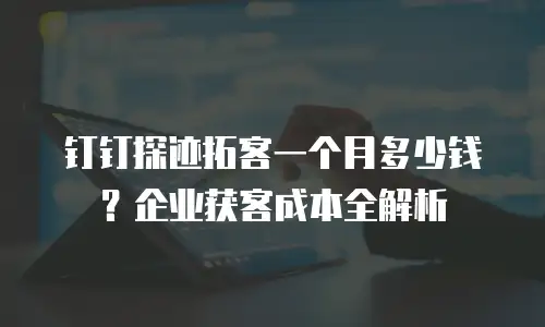 钉钉探迹拓客一个月多少钱？企业获客成本全解析