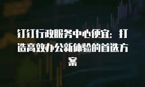 钉钉行政服务中心便宜：打造高效办公新体验的首选方案