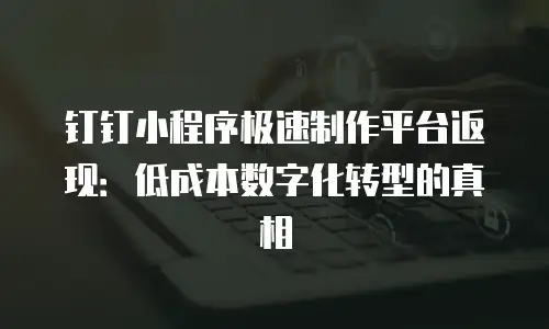 钉钉小程序极速制作平台返现：低成本数字化转型的真相