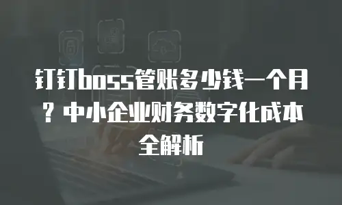 钉钉boss管账多少钱一个月？中小企业财务数字化成本全解析