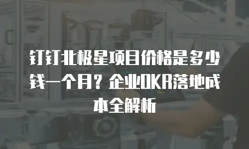 钉钉北极星项目价格是多少钱一个月？企业OKR落地成本全解析