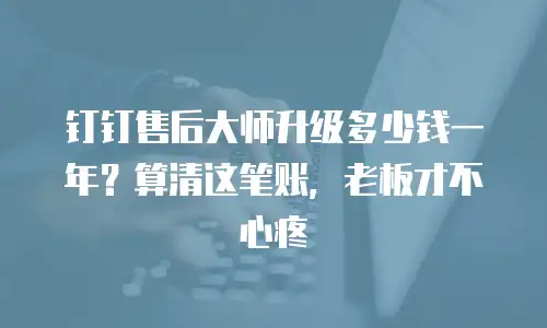 钉钉售后大师升级多少钱一年？算清这笔账，老板才不心疼