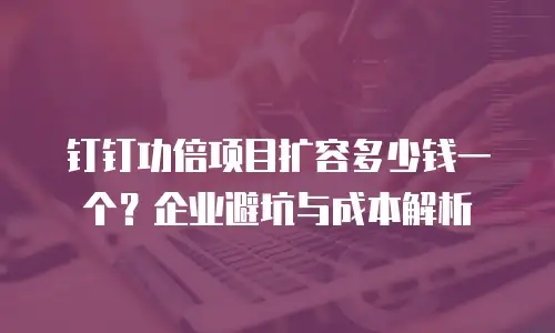 钉钉功倍项目扩容多少钱一个？企业避坑与成本解析
