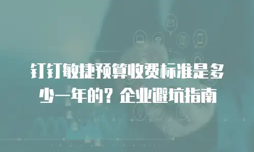 钉钉敏捷预算收费标准是多少一年的？企业避坑指南