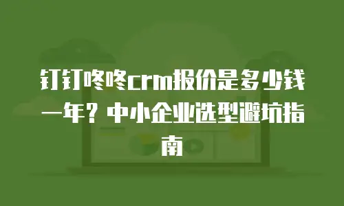 钉钉咚咚crm报价是多少钱一年？中小企业选型避坑指南