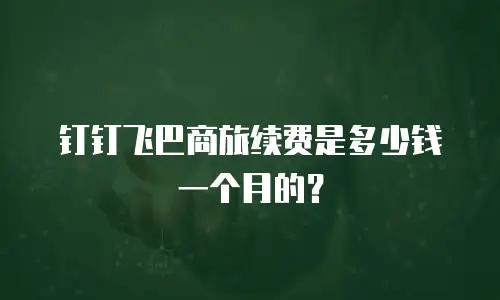 钉钉飞巴商旅续费是多少钱一个月的？