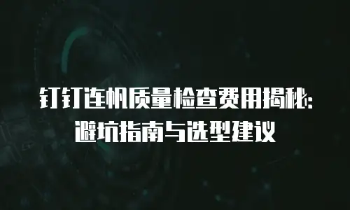 钉钉连帆质量检查费用揭秘：避坑指南与选型建议